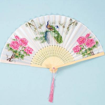 7 inch folding fan chinese style women's ancient style tassel portable classical costume hanfu folding small bamboo fan 