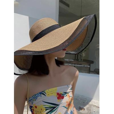 Women's Active Straw Hat Holiday Outdoor Weekend Pure Color Color Block Black Khaki Hat Portable Sun Protection Breathab